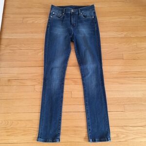 Blue Skinny Jeans with a Faded Look